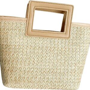 Women's Straw Beach Bag Woven Tote Handle Purse Casual Summer Gift
